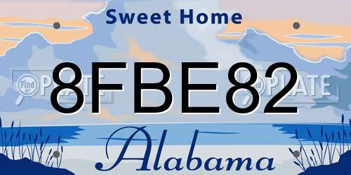 8FBE82 Alabama License Plate