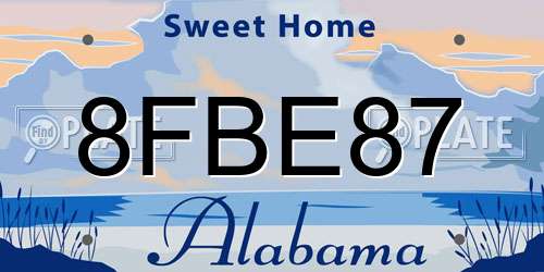 8FBE87 Alabama License Plate