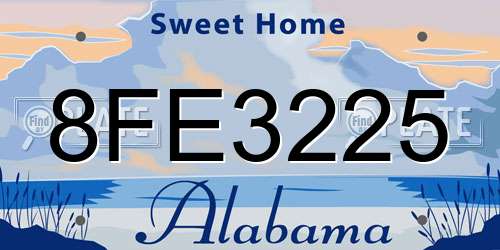 8FE3225 Alabama License Plate