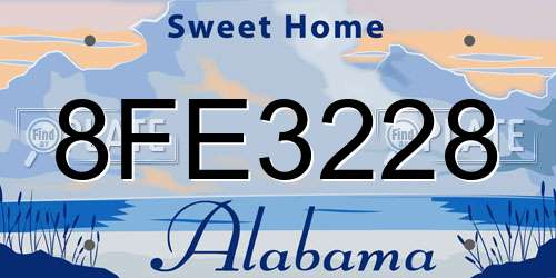 8FE3228 Alabama License Plate