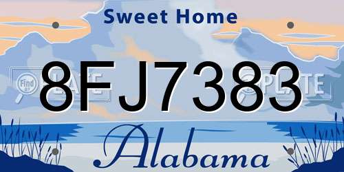 8FJ7383 Alabama License Plate