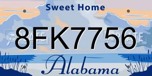8FK7756 Alabama License Plate