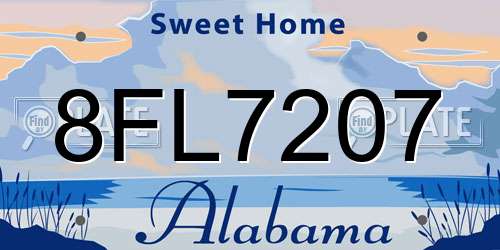 8FL7207 Alabama License Plate