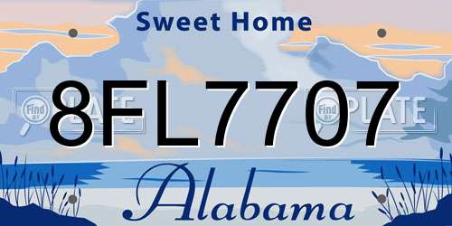 8FL7707 Alabama License Plate