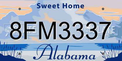 8FM3337 Alabama License Plate