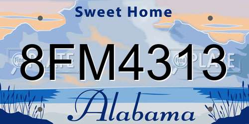 8FM4313 Alabama License Plate