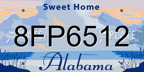 8FP6512 Alabama License Plate