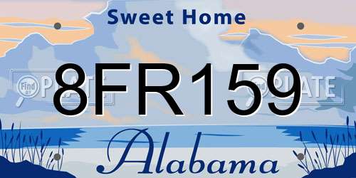 8FR159 Alabama License Plate