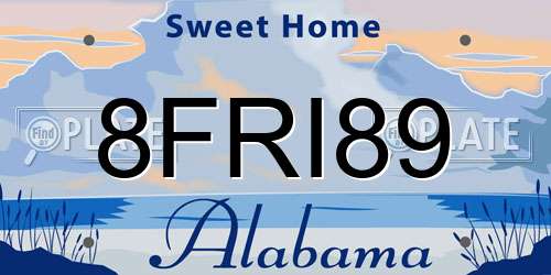 8FRI89 Alabama License Plate