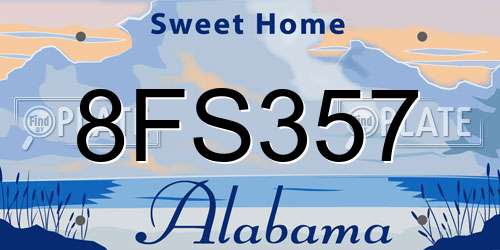 8FS357 Alabama License Plate