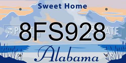 8FS928 Alabama License Plate