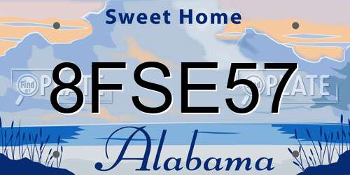 8FSE57 Alabama License Plate
