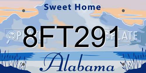 8FT291 Alabama License Plate