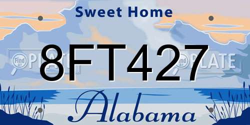 8FT427 Alabama License Plate