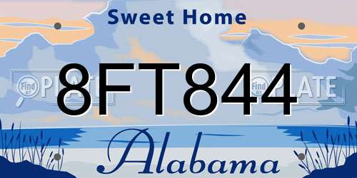 8FT844 Alabama License Plate