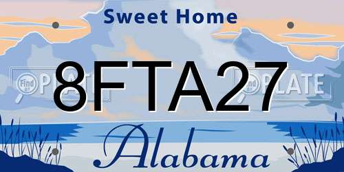 8FTA27 Alabama License Plate