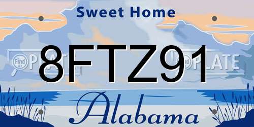 8FTZ91 Alabama License Plate
