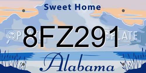 8FZ291 Alabama License Plate