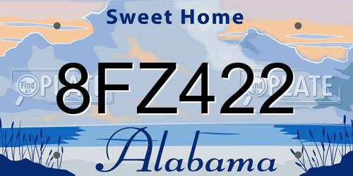 8FZ422 Alabama License Plate