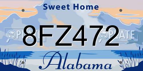 8FZ472 Alabama License Plate