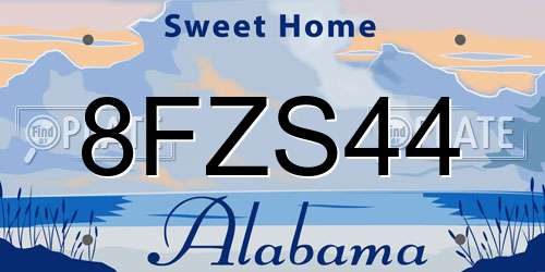 8FZS44 Alabama License Plate
