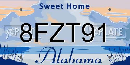 8FZT91 Alabama License Plate