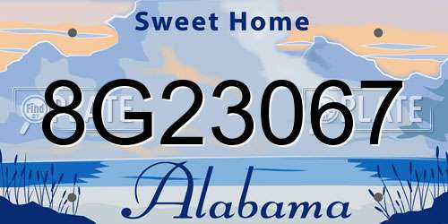 8G23067 Alabama License Plate