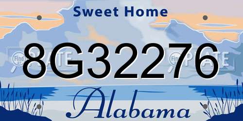 8G32276 Alabama License Plate