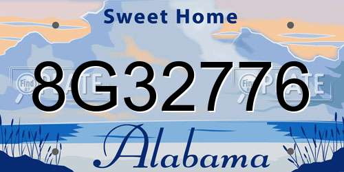 8G32776 Alabama License Plate