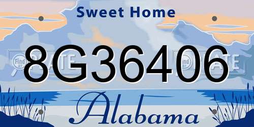 8G36406 Alabama License Plate
