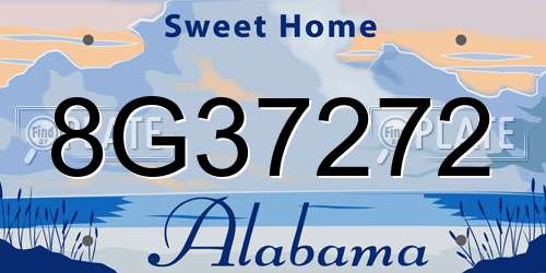 8G37272 Alabama License Plate