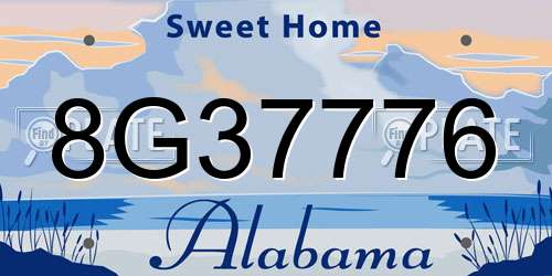 8G37776 Alabama License Plate