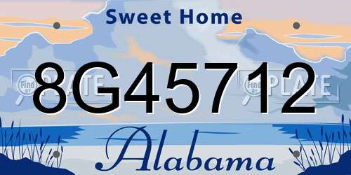8G45712 Alabama License Plate