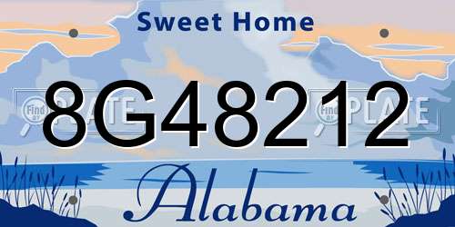 8G48212 Alabama License Plate