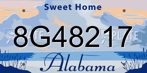 8G48217 Alabama License Plate