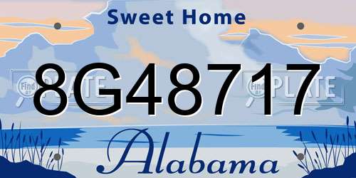 8G48717 Alabama License Plate