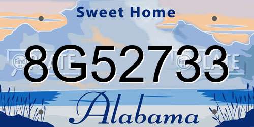 8G52733 Alabama License Plate
