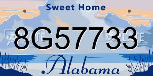8G57733 Alabama License Plate
