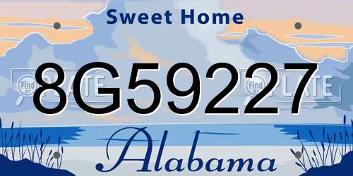 8G59227 Alabama License Plate
