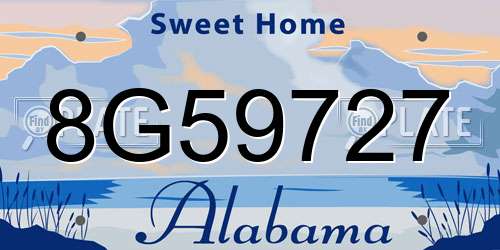 8G59727 Alabama License Plate