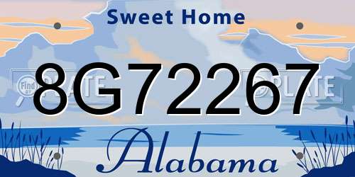 8G72267 Alabama License Plate