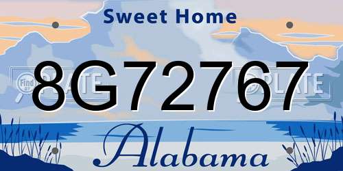 8G72767 Alabama License Plate