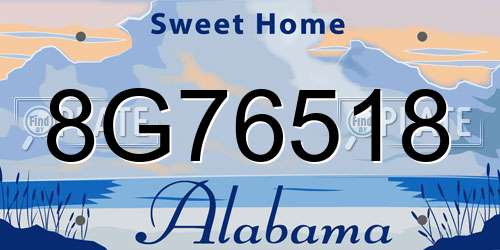 8G76518 Alabama License Plate