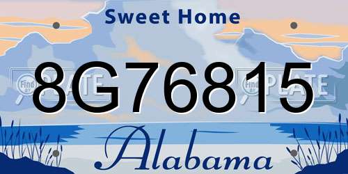 8G76815 Alabama License Plate