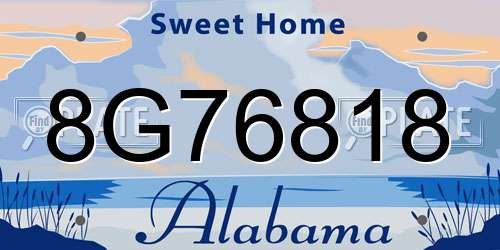 8G76818 Alabama License Plate