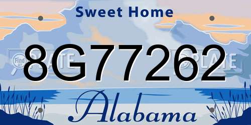 8G77262 Alabama License Plate