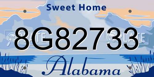 8G82733 Alabama License Plate