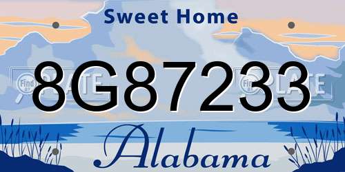 8G87233 Alabama License Plate