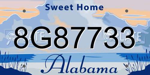 8G87733 Alabama License Plate