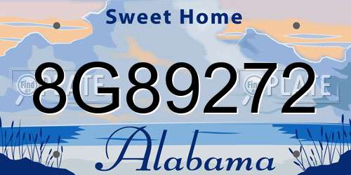 8G89272 Alabama License Plate